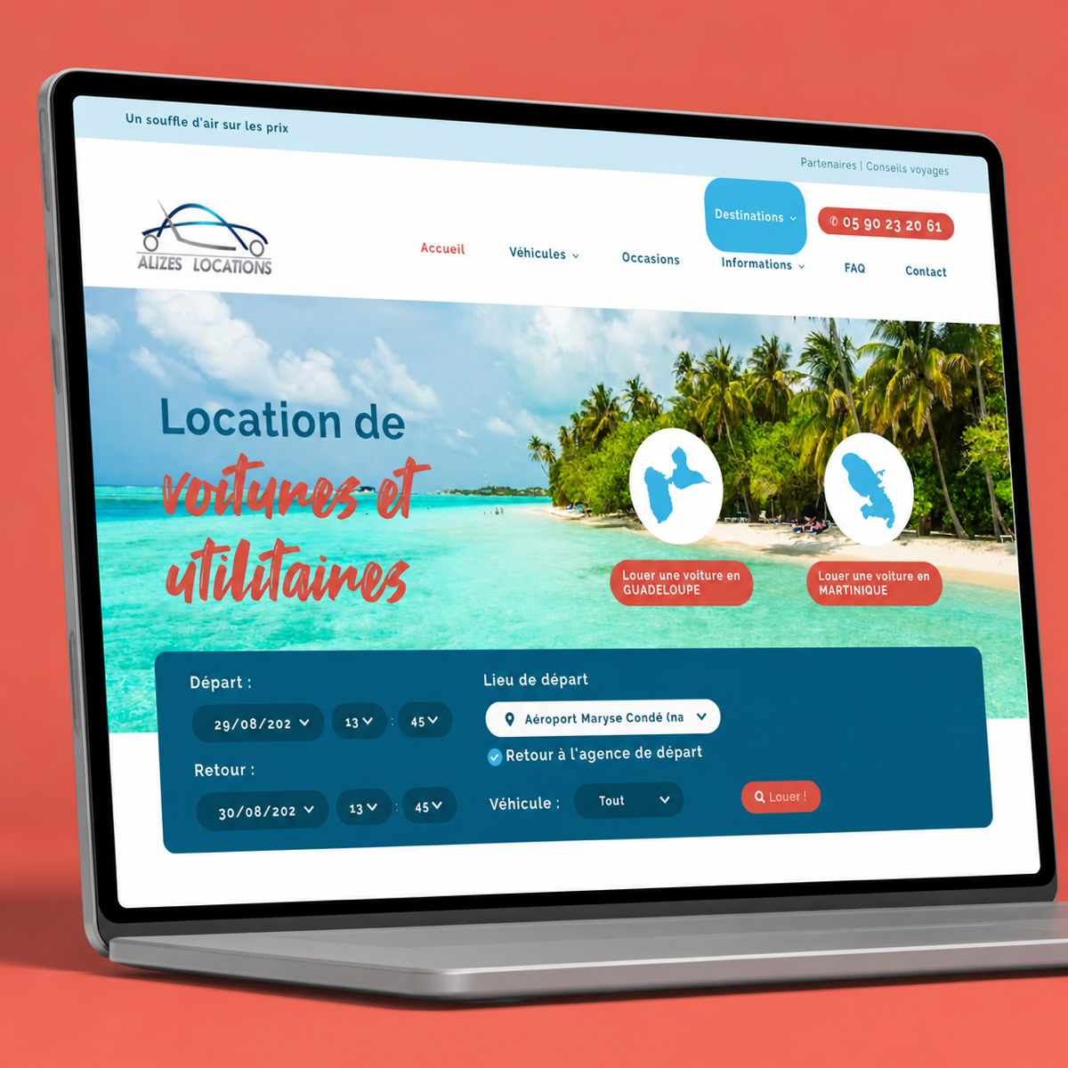 Site web Alizés location
