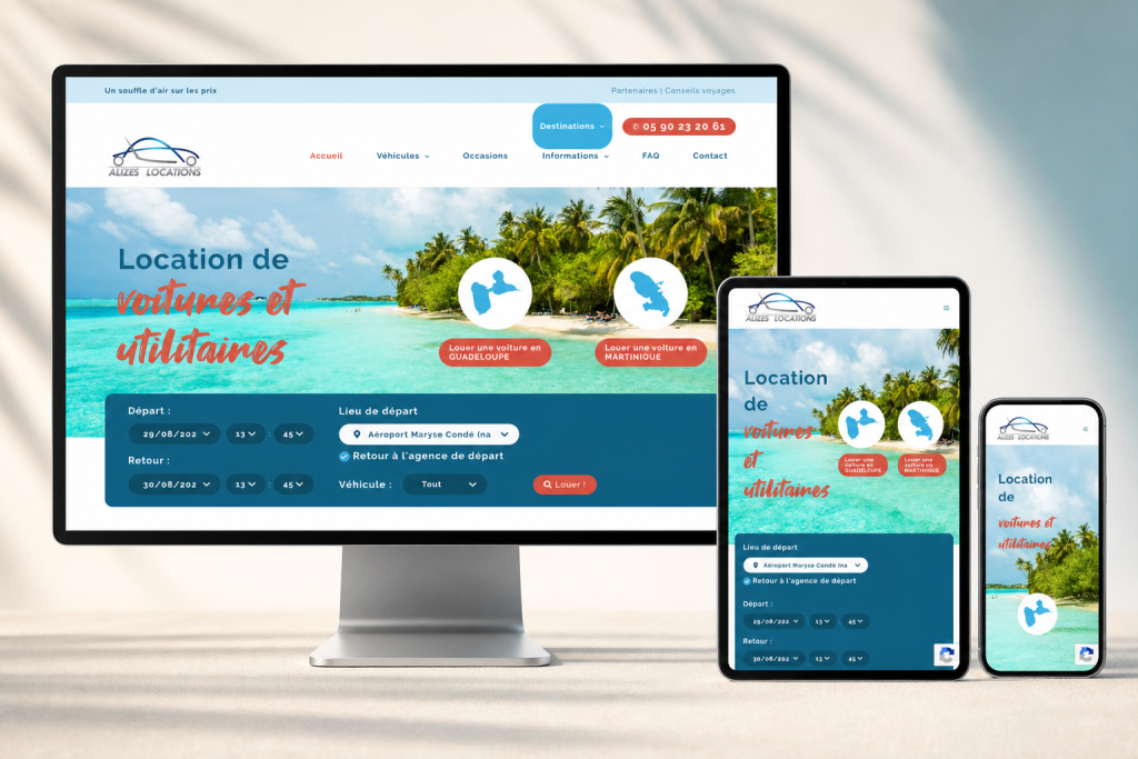 Site web responsive ALizés locations